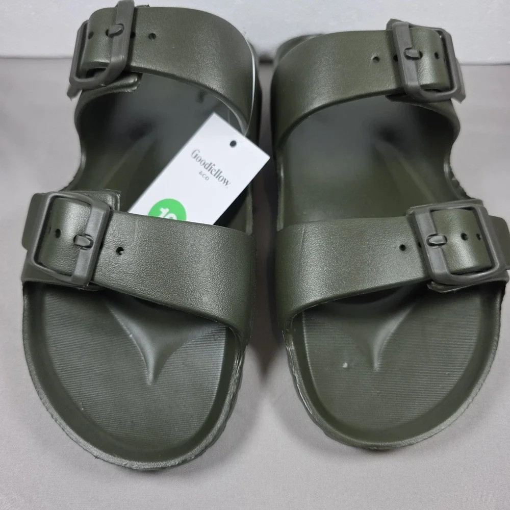 Men's Carson Two Band Sandals - Goodfellow & Co‎ size 10 Olive Green